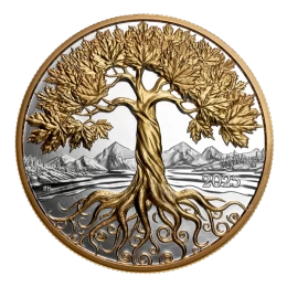2025 Canada $50 Maple Tree of Life - 5 oz Fine Silver Coin with Gold Plating