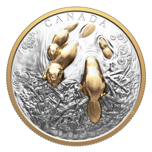 2025 Canada $50 Canadian Symbol: The Beaver - 3 oz Fine Silver Coin