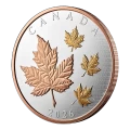 2026 Canada $50 Maple Leaves in Motion - 5 oz Fine Silver Coin with Gold Plating