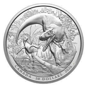 2026 Canada $50 Triple Maple - MintLAB - Exceptional Discoveries: Dinosaurs of Canada – Fine Silver Coin