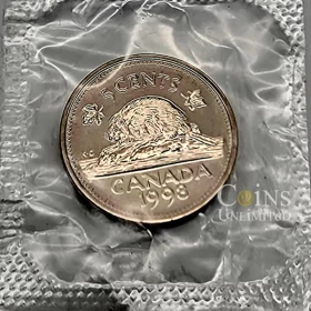 1998-W Canada 5-Cent Beaver Nickel Proof-like (PL) Coin
