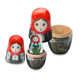 2016 Solomon Islands $5 Matryoshka Dolls with 1oz Fine Silver Coin