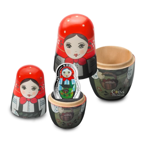2016 Solomon Islands $5 Matryoshka Dolls with 1oz Fine Silver Coin