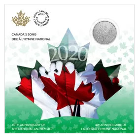 2020 Canada $5 Moments to Hold: National Anthem Act 40th Anniversary 1/4 oz Fine Silver Coin