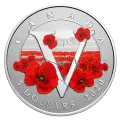 2020 Canada $5 Moments to Hold: Remembrance Day 1/4 oz Fine Silver Colourized Coin