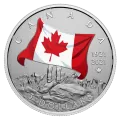 2021 (1921-) Canada $5 Moments to Hold: Canada's National Colours 100th Anniversary 1/4 oz Fine Silver Colourized Coin-coin in capsule only