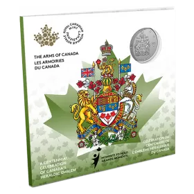 2021 (1921-) Canada $5 Moments to Hold: The Arms of Canada Emblem 100th Anniversary 1/4 oz Fine Silver Coin