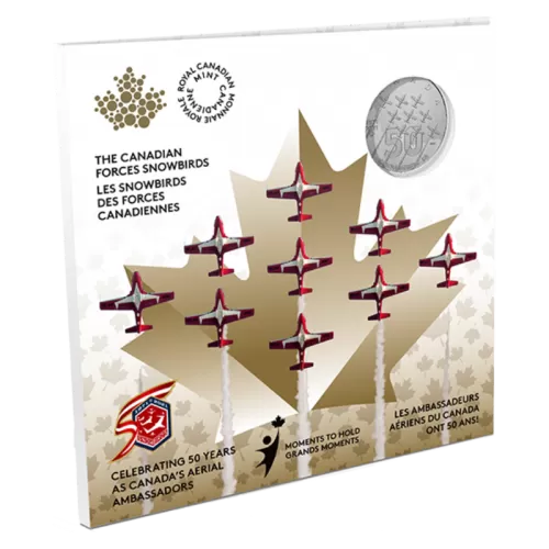 2021 (1971-) Canada $5 Moments to Hold: Canadian Forces Snowbirds 50th Anniversary 1/4 oz Fine Silver Coin