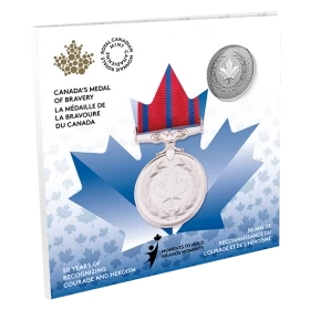 2022 (1972-) Canada $5 Moments to Hold: Medal of Bravery 50th Anniversary 1/4 oz Fine Silver Coin