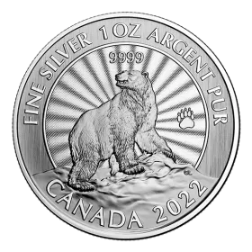 2022 Canadian $5 The Majestic Polar Bear - 1 oz Fine Silver Coin (First Strikes)