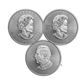 2024 Canada $5 Treasured Maple Leaf: Effigies 3-Coin Silver Set (Premium Bullion)