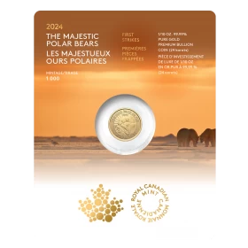 2024 Canadian $5 First Strikes: The Majestic Polar Bears - 1/10 oz Pure Gold Premium Bullion Coin