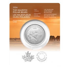 2024 Canadian $5 First Strikes: The Majestic Polar Bears - 1 oz Fine Silver Premium Bullion Coin