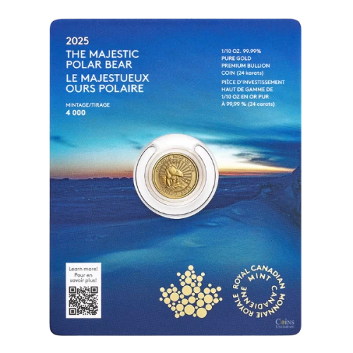 2025 Canada $5 The Majestic Polar Bears - 1/10 oz Pure Gold Premium Bullion Coin