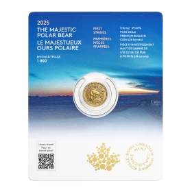 2025 Canada $5 First Strikes: The Majestic Polar Bears - 1/10 oz Pure Gold Premium Bullion Coin