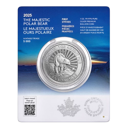 2025 Canada $5 The Majestic Polar Bear: First Strikes - 1 oz. 99.99% Pure Silver Coin (Premium Bullion)