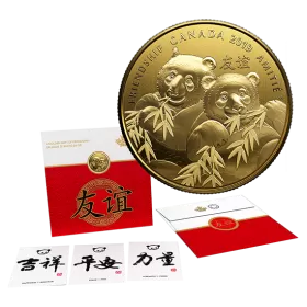 2019 Canadian $8 Pandas: A Golden Gift of Friendship - Fine Silver & Gold-plated Coin