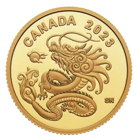 2023 Canadian $8 Heavenly Dragon - Pure Gold Coin