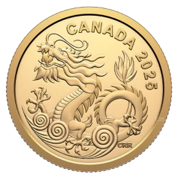 2025 Canada $8 Water Dragon - Pure Gold Coin
