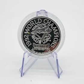 1992 World Series Champions Toronto Blue Jays 1 oz 999 Fine Silver Medallion (Limited Edition) - No COA - Tarnished