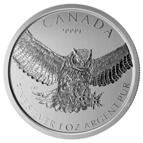 2015 Canada $5 Birds of Prey Series: Great Horned Owl Silver Maple Leaf 1 oz 9999 Bullion Coin *E-TRANSFER & CANADA ONLY*