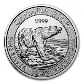 2018 Canada $2 1/2 oz. 99.99% Pure Silver Coin - Polar Bear (Bullion) (Tube of 20) *CANADA ONLY*