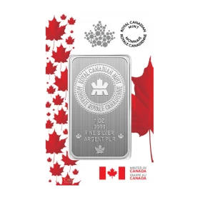2025 Canada Pure Silver Bar in Proudly Canadian packaging - 1 oz. 99.99% Pure Silver Wafer/Bar (Premium Bullion)