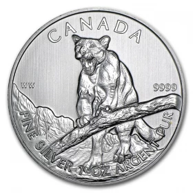 2012 Canada $5 Wildlife Series: Cougar Silver Maple Leaf 1 oz 9999 Bullion Coin *E-TRANSFER & CANADA ONLY*