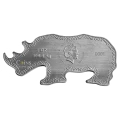 2022 Solomon Islands $2 Animals of Africa - Black Rhino 1 oz Pure Silver Rhino-Shaped Coin