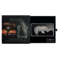 2022 Solomon Islands $2 Animals of Africa - Black Rhino 1 oz Pure Silver Rhino-Shaped Coin