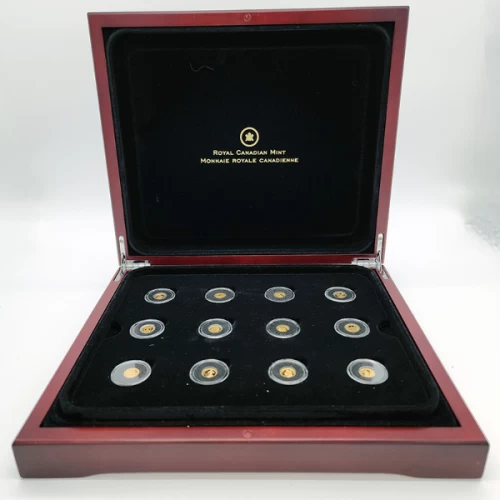 2013 Canada 12-Coin The Most Affordable Gold Coin Collection 0.5g Fine Gold Set (two certs missing)
