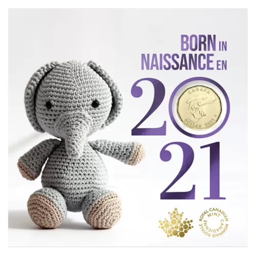 2021 Canadian 5-Coin Baby Born In Gift Set ft $1 Specially Struck Loonie Dollar