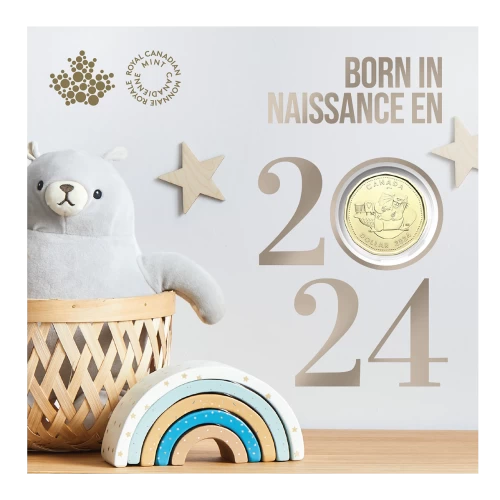 2024 Canadian Baby Coin Gift Set ft $1 Specially Struck Loonie Dollar
