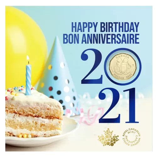 2021 Canadian Birthday Coin Gift Set ft $1 Specially Struck Loonie Dollar
