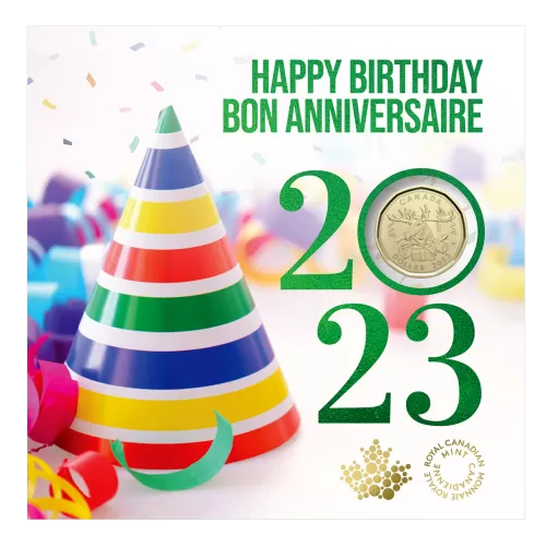 2023 Canada 5-Coin Birthday Gift Card Set ft $1 Specially Struck Loonie Dollar