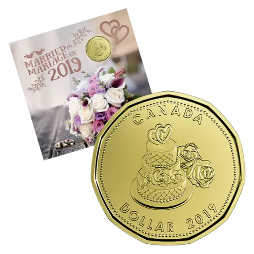 2019 Canadian Wedding Coin Gift Set ft $1 Specially Struck Loonie Dollar