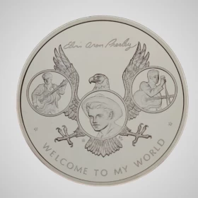 1986 Canada Welcome to My World: Elvis Presley Medal - 10 oz. Fine Silver Coin - Tarnished