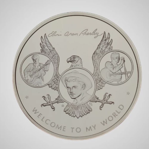 1986 Canada Welcome to My World: Elvis Presley Medal - 10 oz. Fine Silver Coin - Tarnished