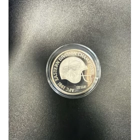 1991 Eastern Division Buffalo Bills 1 oz 999 Fine Silver Medallion - No COA (Limited Edition) - Tarnished