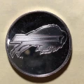 1993 AFC Champions Buffalo Bills 1 oz 999 Fine Silver Medallion - No COA (Limited Edition) - Tarnished