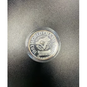 1993 World Champions Toronto Blue Jays 1 oz 999 Fine Silver Medallion - No COA (Limited Edition) - Tarnished