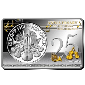 2014 Austria €1.5 25th Anniversary of the Vienna Philharmonic 3 oz Pure Silver Coin & Bar Set