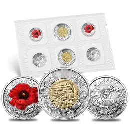 2015 Canadian Remembrance: In Flanders Fields & Poppy 6-Coin Circulation Pack