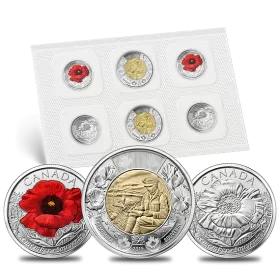 2015 Canadian Remembrance: In Flanders Fields & Poppy 6-Coin Circulation Pack