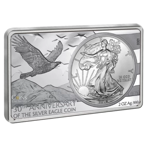 2016 United States $1 30th Anniversary of the Silver Eagle - 3 oz Pure Silver Coin and Bar Set