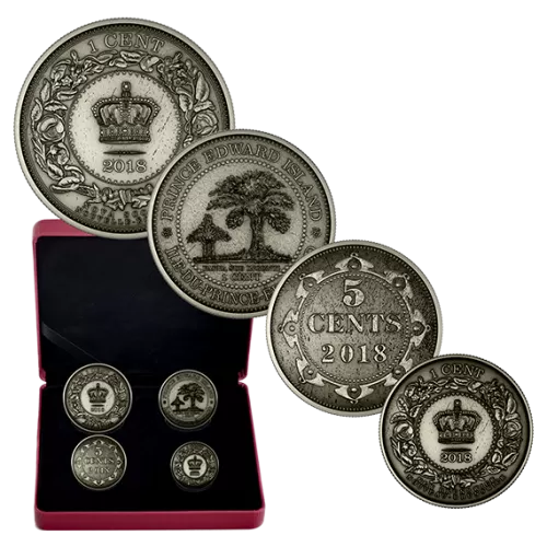 2018 Canadian Before Confederation: Colonial Currency of the Atlantic Provinces - Fine Silver 4-Coin Set