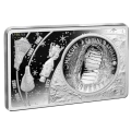2019 (1969-) United States $1 Moon Landing/Apollo 11 50th Anniversary 2.8 oz Pure Silver Curved Coin and Bar Set - lightly tarnished