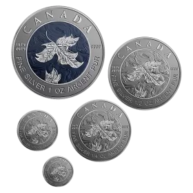 2019 (1819-) Canadian Fine Silver 5-Coin Maple Leaf Fractional Set - A Bicentennial Celebration