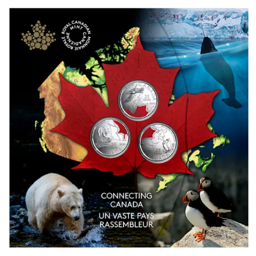2020 Canadian 25-Cent Connecting Canada 3-Coin Set
