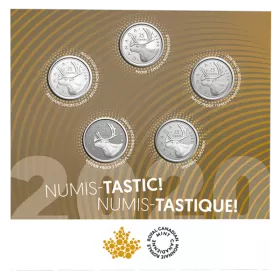 2020 Canadian 25-Cent Numis-tastic! Caribou Quarter 5-Coin Set
